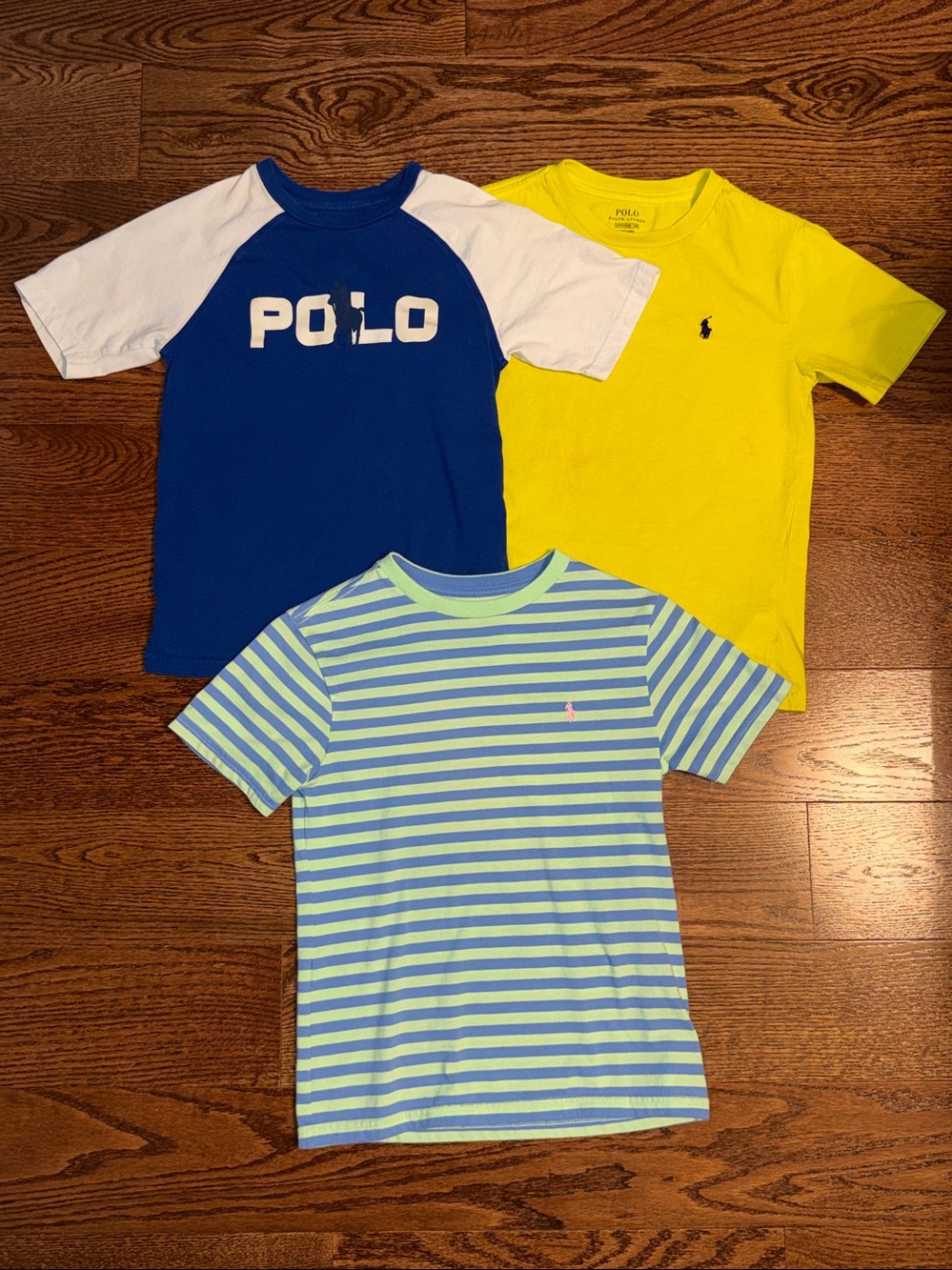 Size 8 boys bundle of 3 Polo Ralph Lauren short sleeve t-shirt.